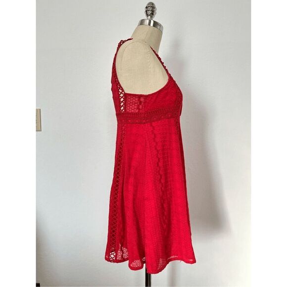 Free People Women’s 2 Wherever You Go Red Lace Dress - Picture 7 of 12